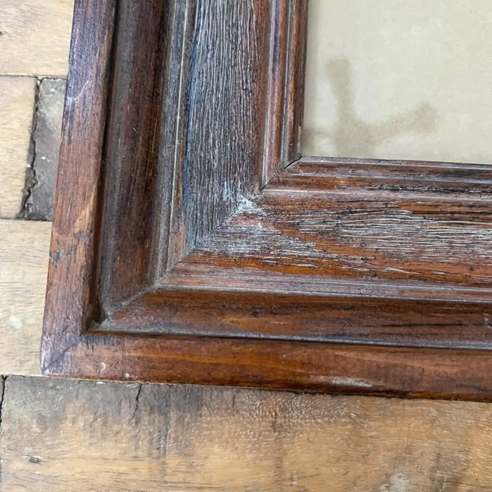 Vintage Photo Frame Rustic Brown Wood Hanging 10 x 13